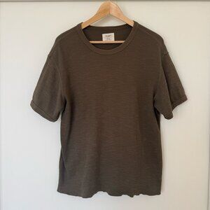 Buck Mason Slub Waffle Banded Tee in Olive - Size L